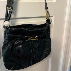 Genuine Leather Navy Blue Hand Bag